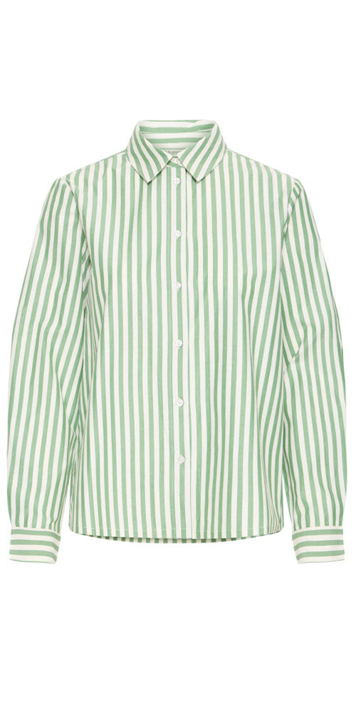 B.Young Button Up Shirt, green stripe