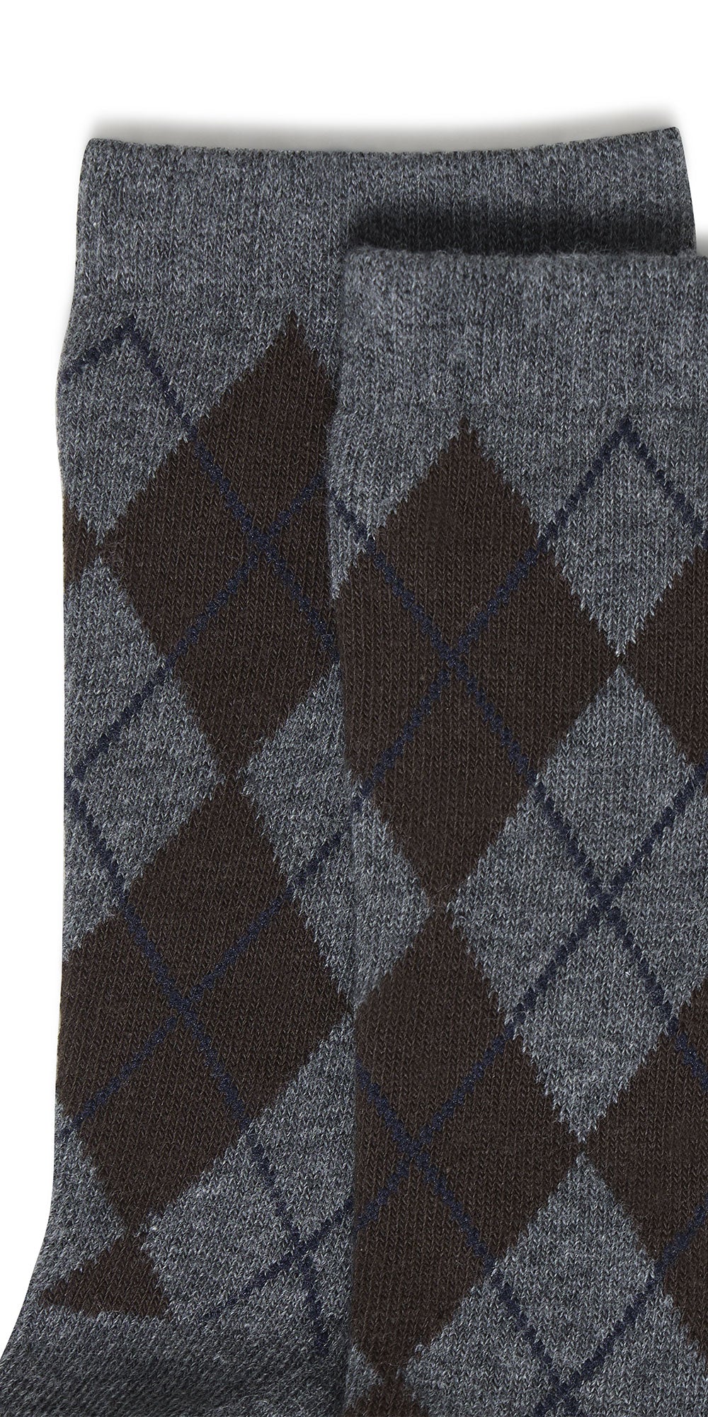 B.Young Argyle Socks, charcoal/brown