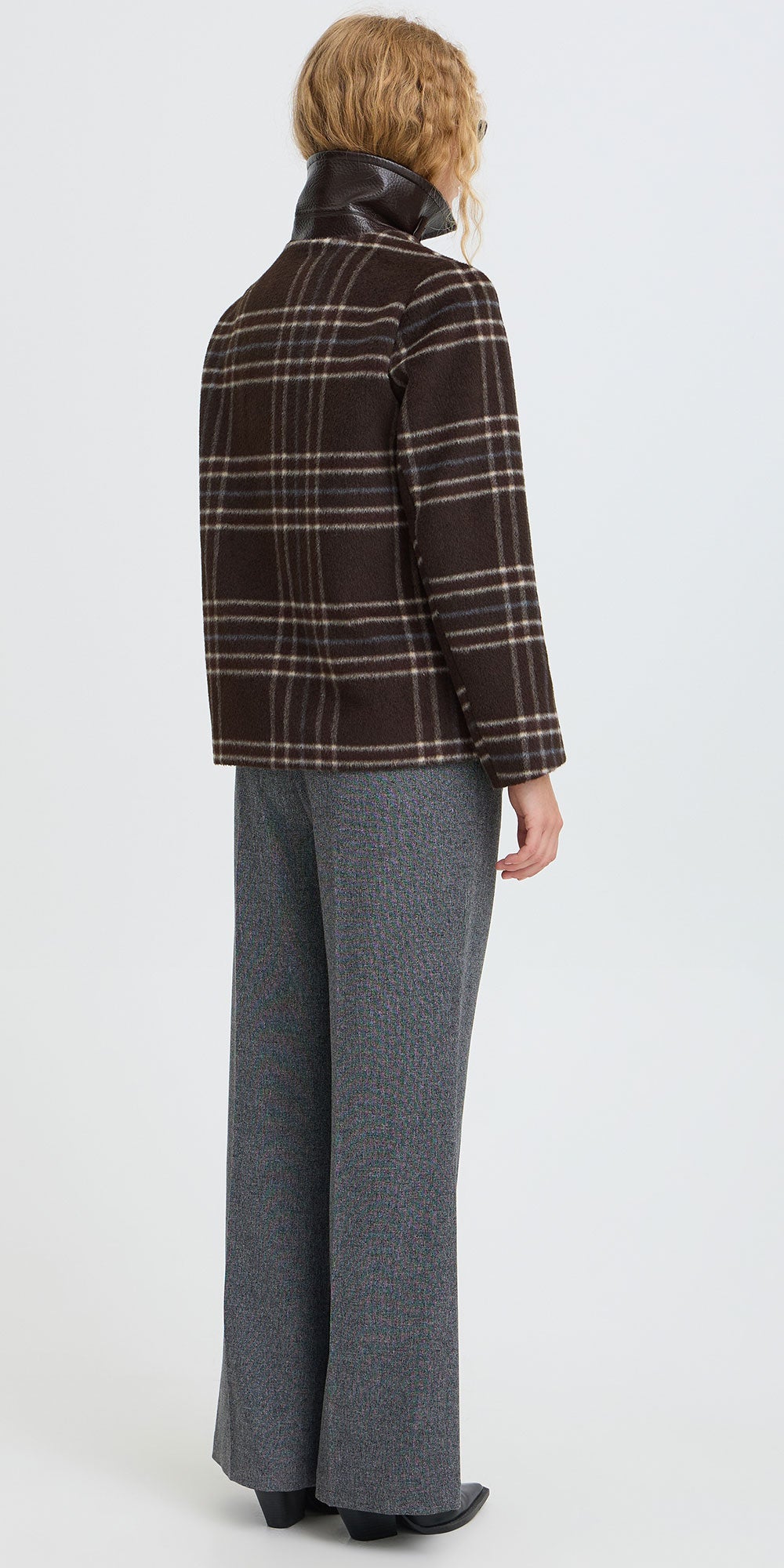 B.Young Brushed Plaid Coat