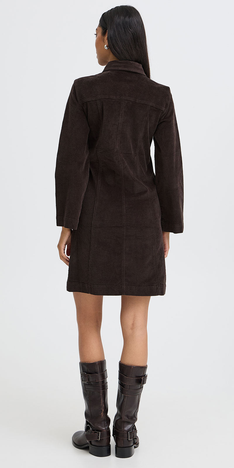 B.Young Corduroy Button Dress, chocolate brown