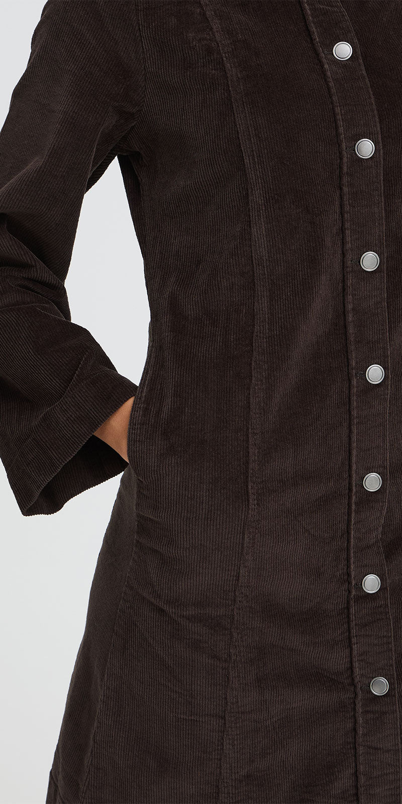B.Young Corduroy Button Dress, chocolate brown