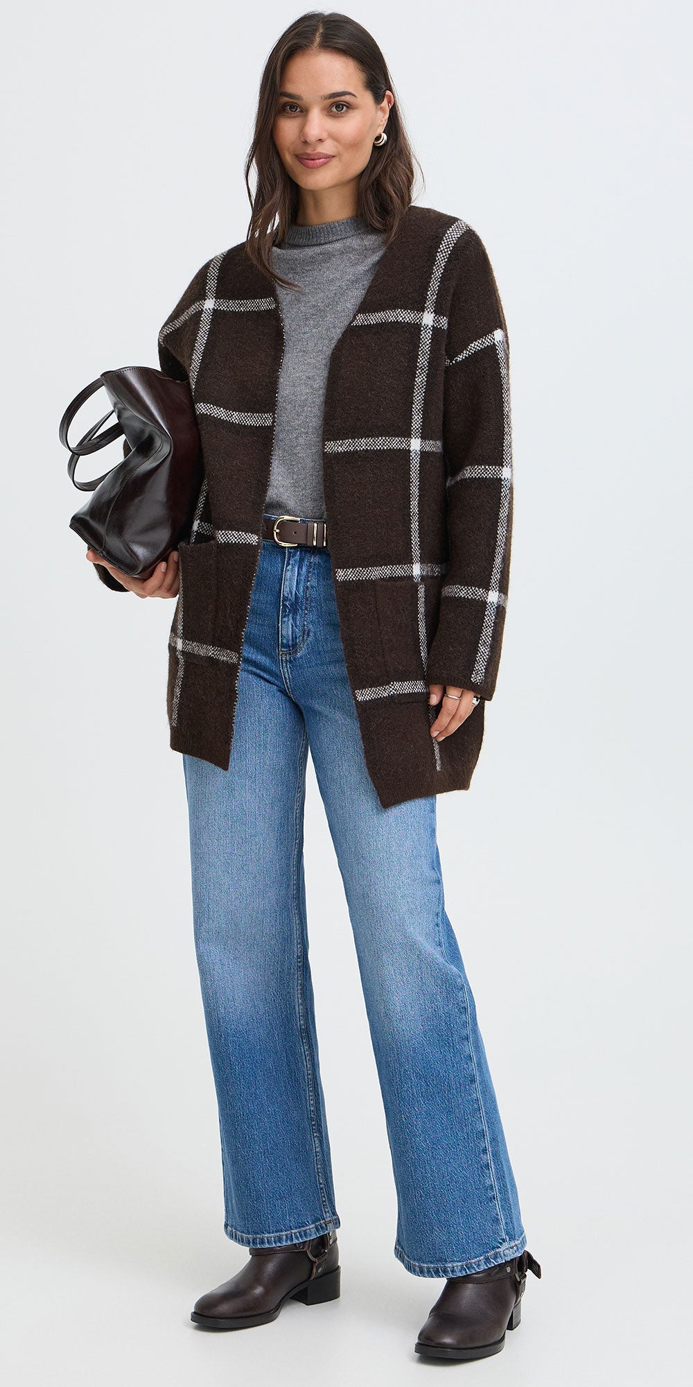B.Young Long Check Cardy