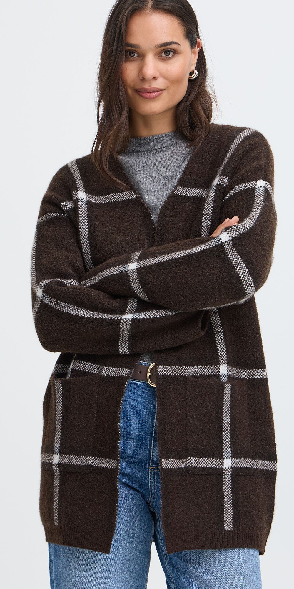 B.Young Long Check Cardy