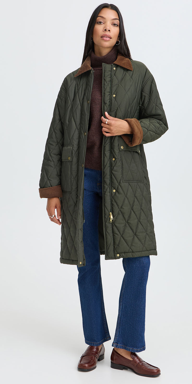 B.Young Quilted Barn Coat, green