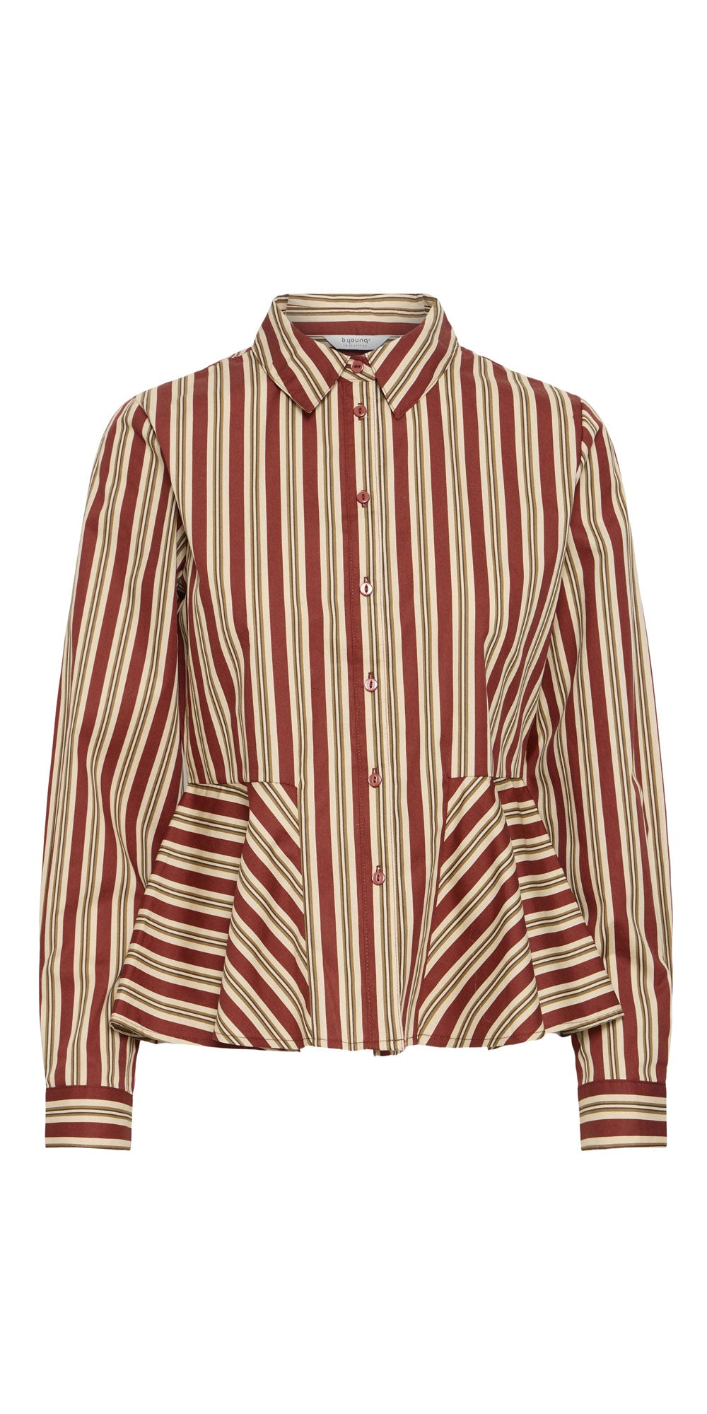 B.Young Striped Peplum Shirt
