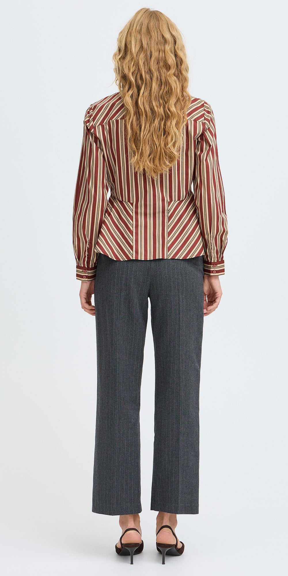 B.Young Striped Peplum Shirt