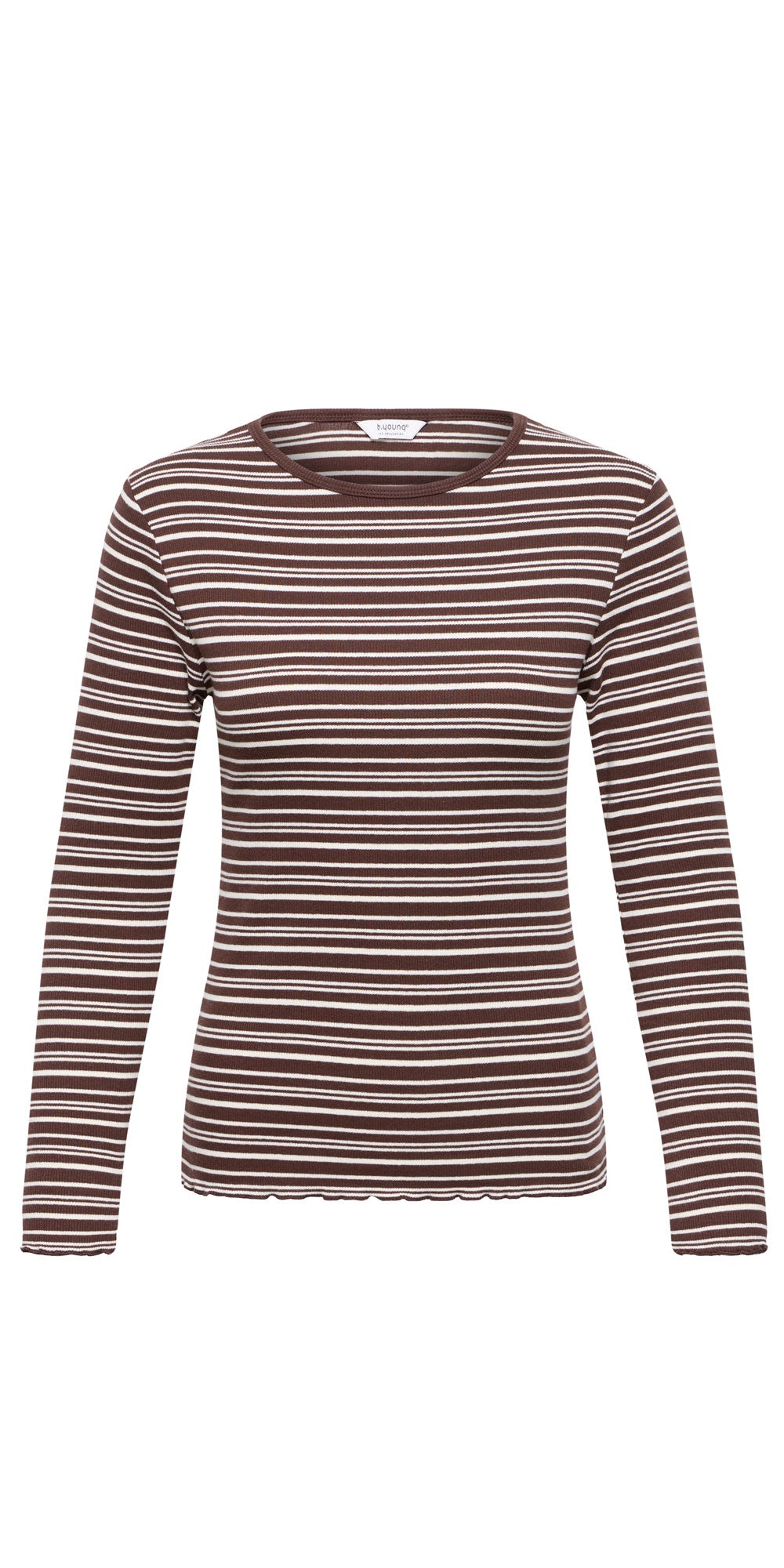 B.Young Striped Ribbed Top, java/birch
