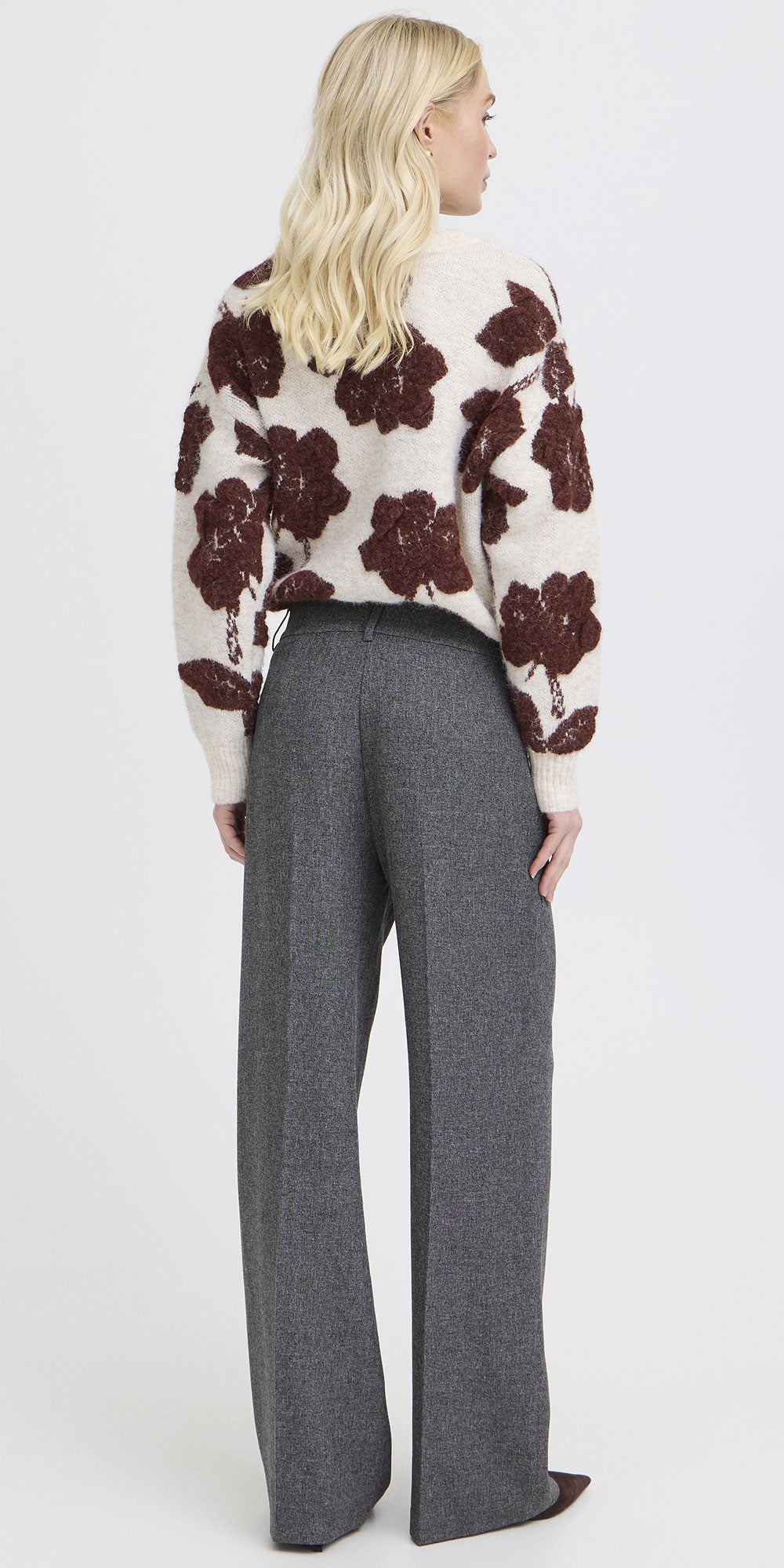 B.Young Tweed Trousers, charcoal melange