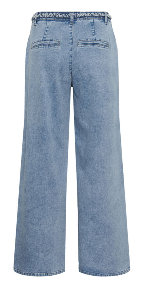 Cream Braided Waistband Trouser Jeans