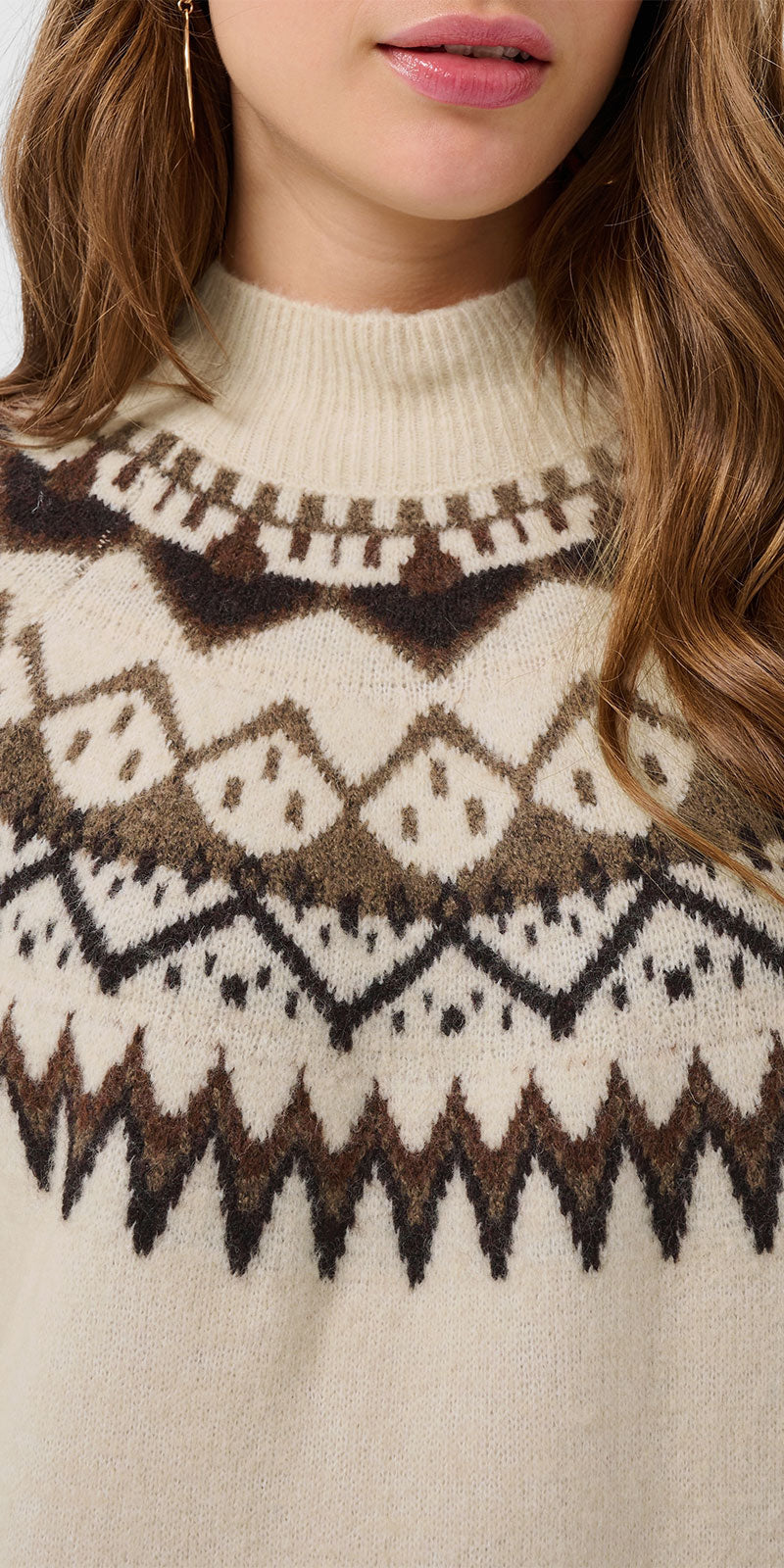 Cream Fair Isle Sweater Dress