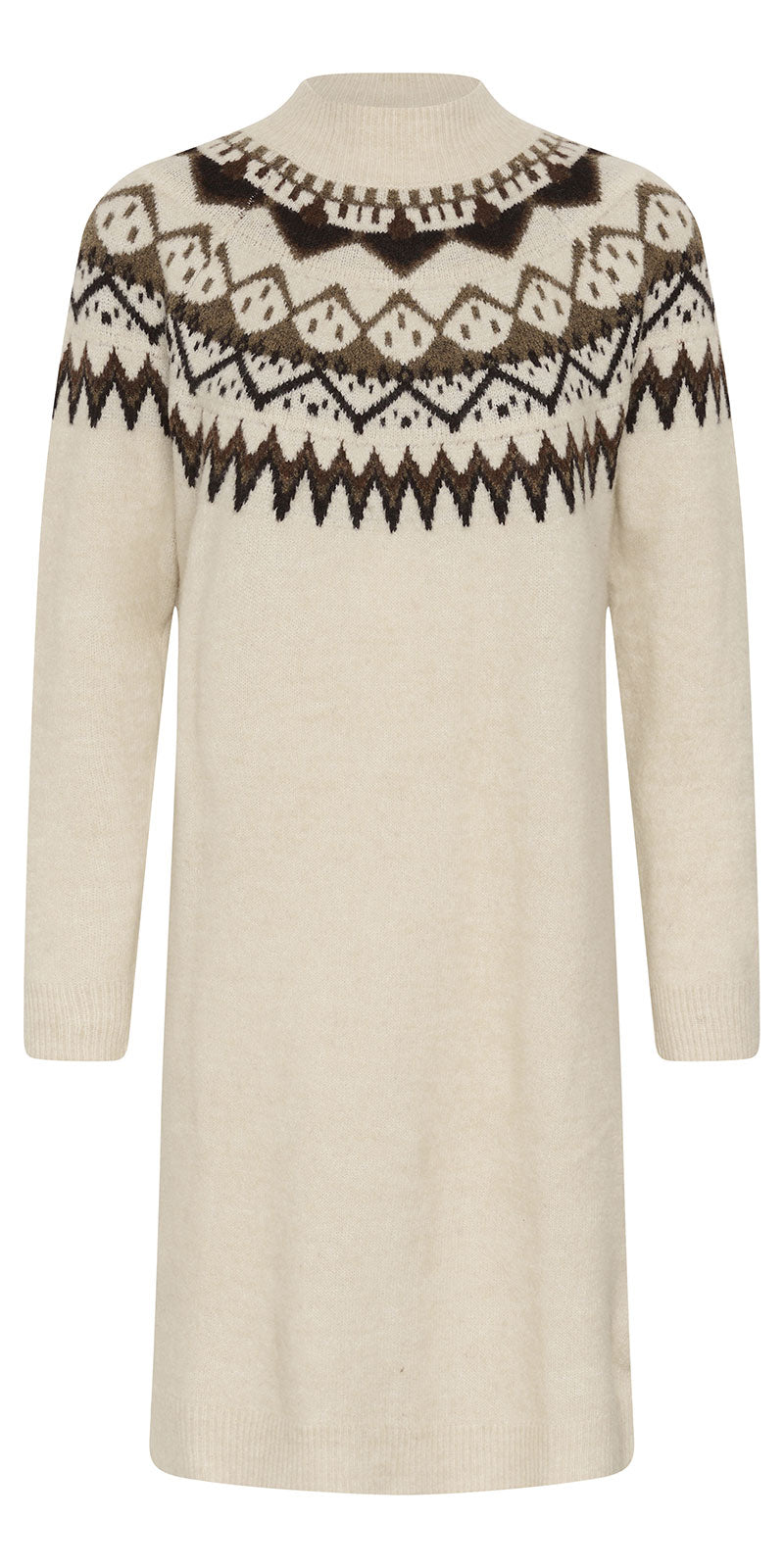 Cream Fair Isle Sweater Dress
