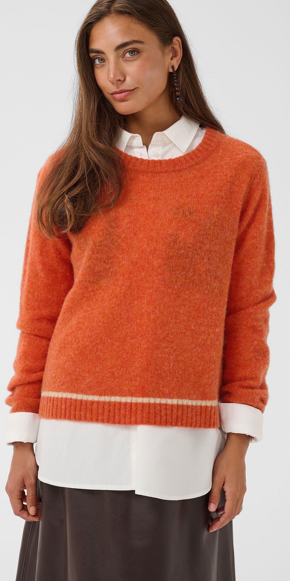 Culture Wool Crew Neck Sweater, pumpkin