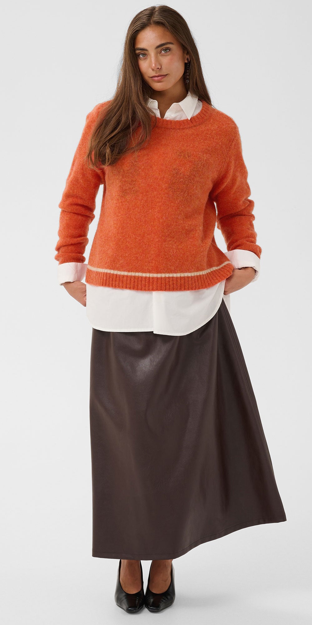 Culture Wool Crew Neck Sweater, pumpkin