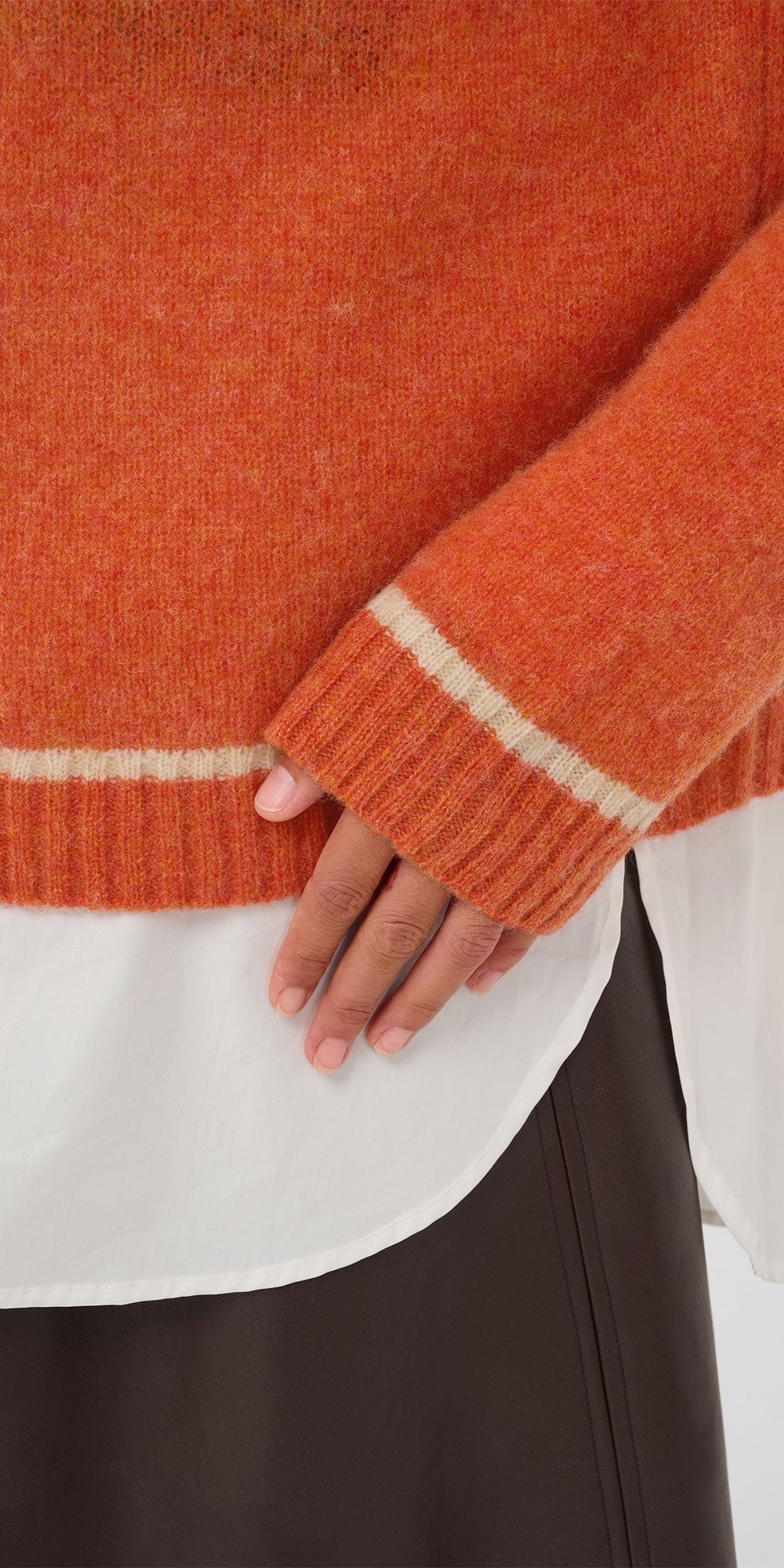 Culture Wool Crew Neck Sweater, pumpkin