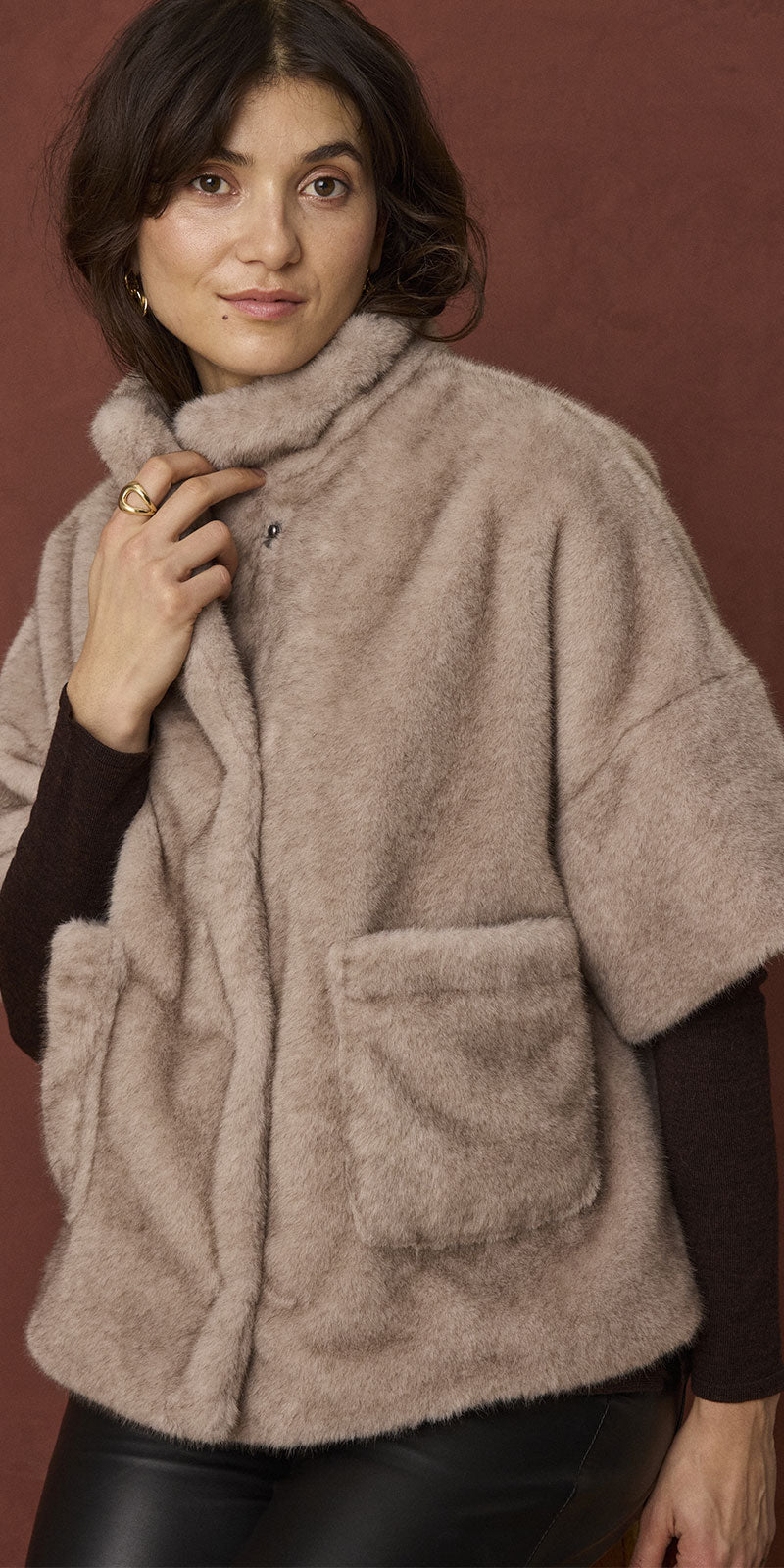 Fransa Faux Fur Vest Coat