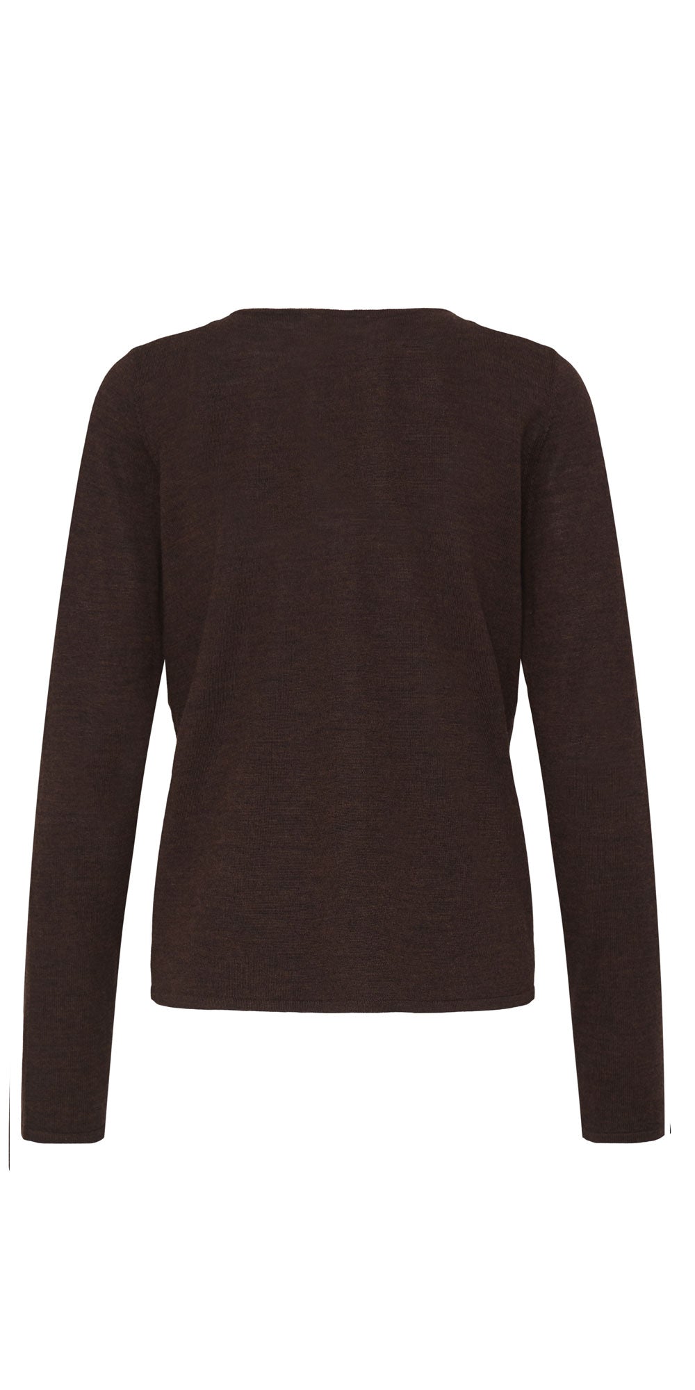 Fransa Fine Knit Wool Cardy, chocolate brown