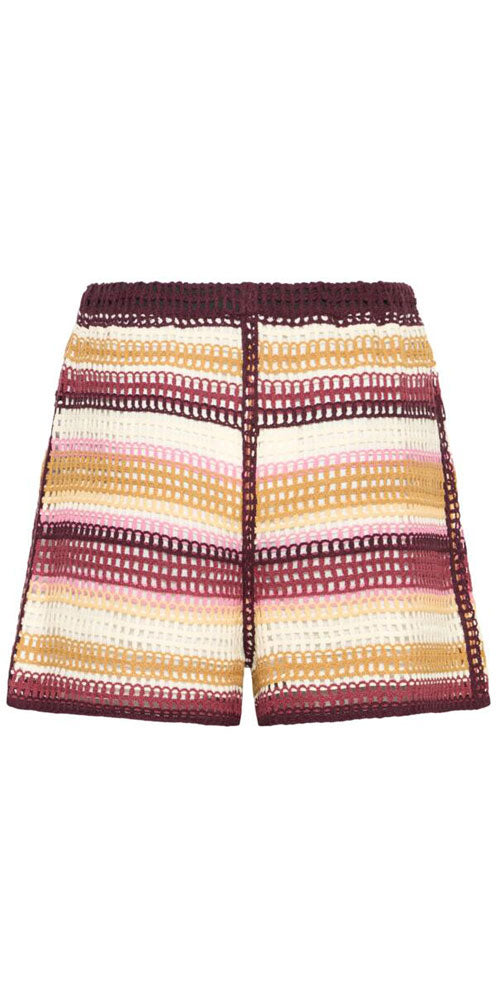 Ichi Sunset Crochet Shorts
