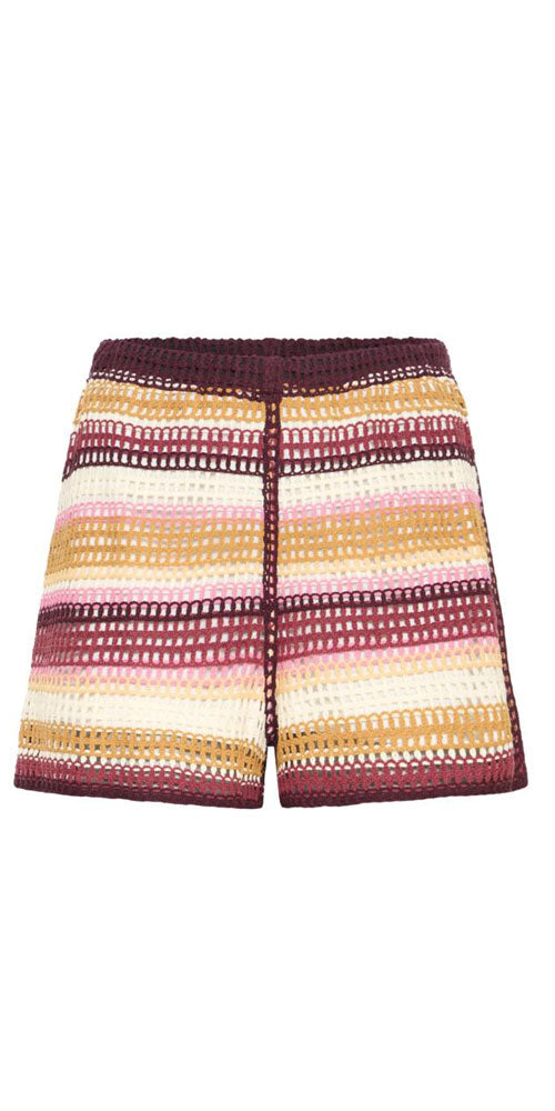 Ichi Sunset Crochet Shorts