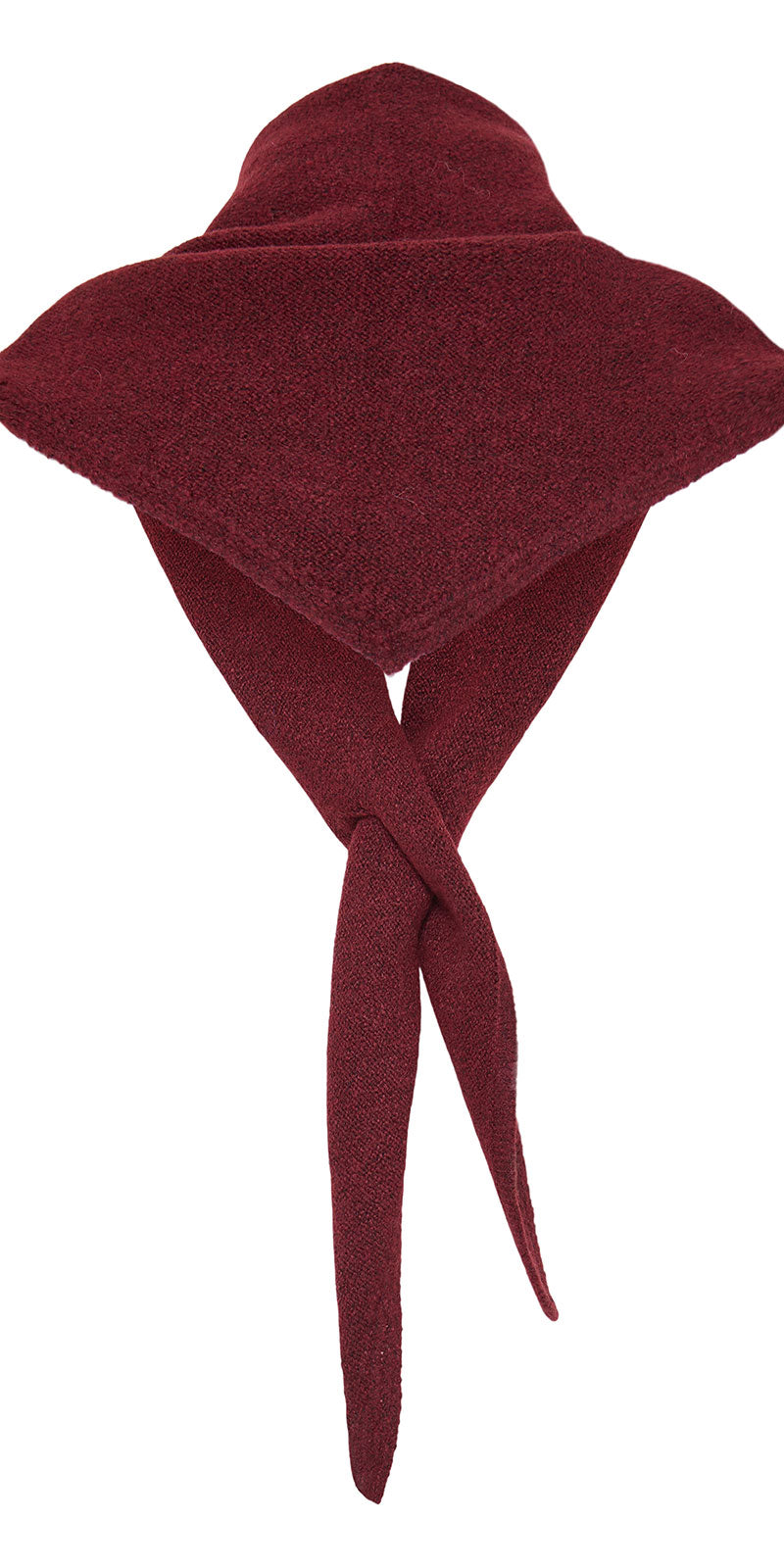 Ichi Looped Triangle Scarf, dark red