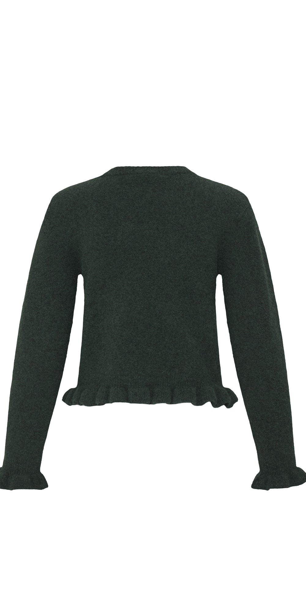 B.Young Ruffle Trim Sweater, green