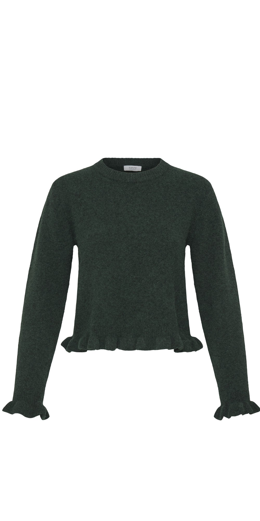 B.Young Ruffle Trim Sweater, green