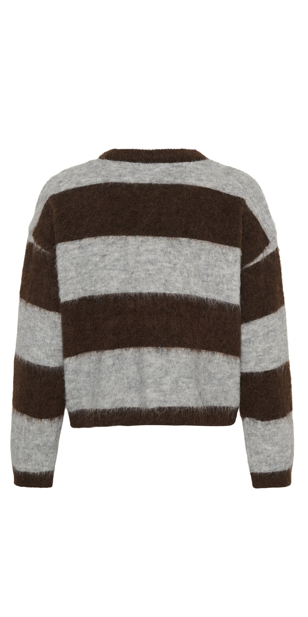 Saint Tropez Bold Stripe Pullover, brown/grey