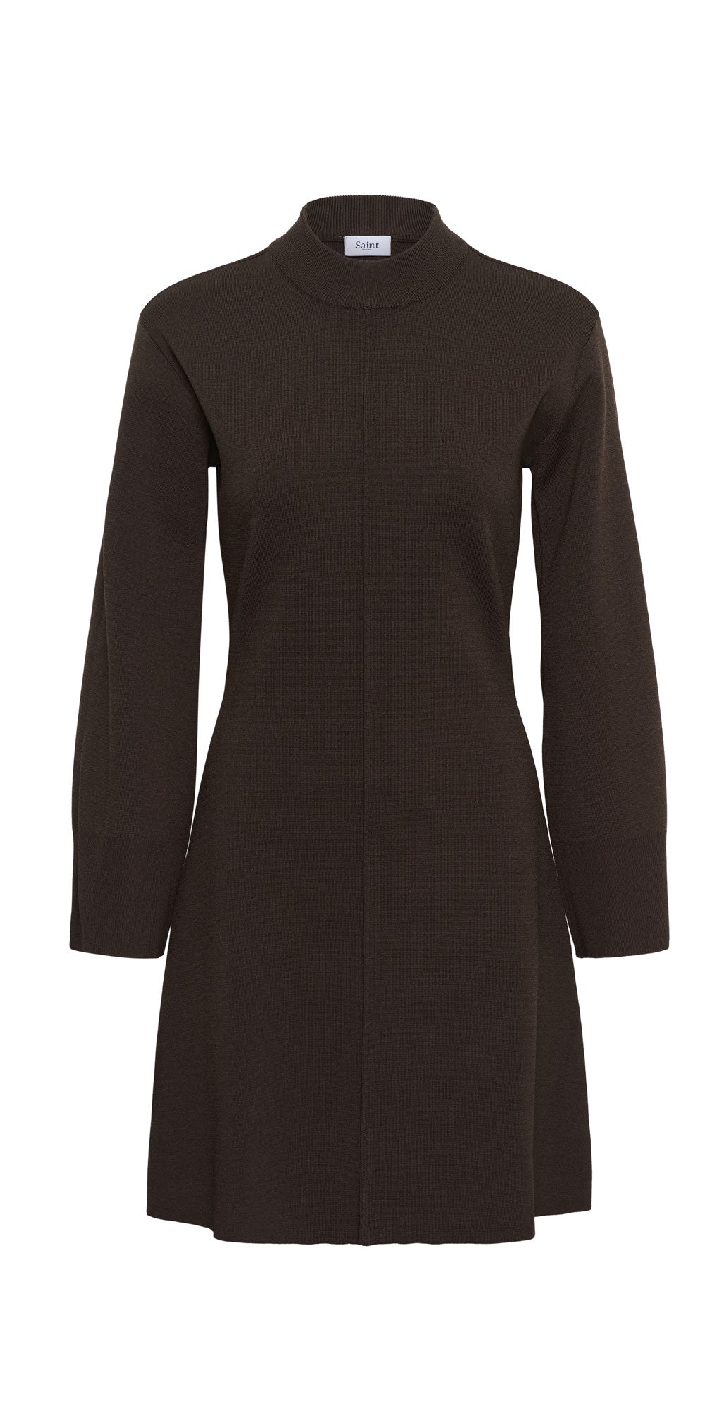 Saint Tropez Knit Fit & Flare Dress, chocolate brown