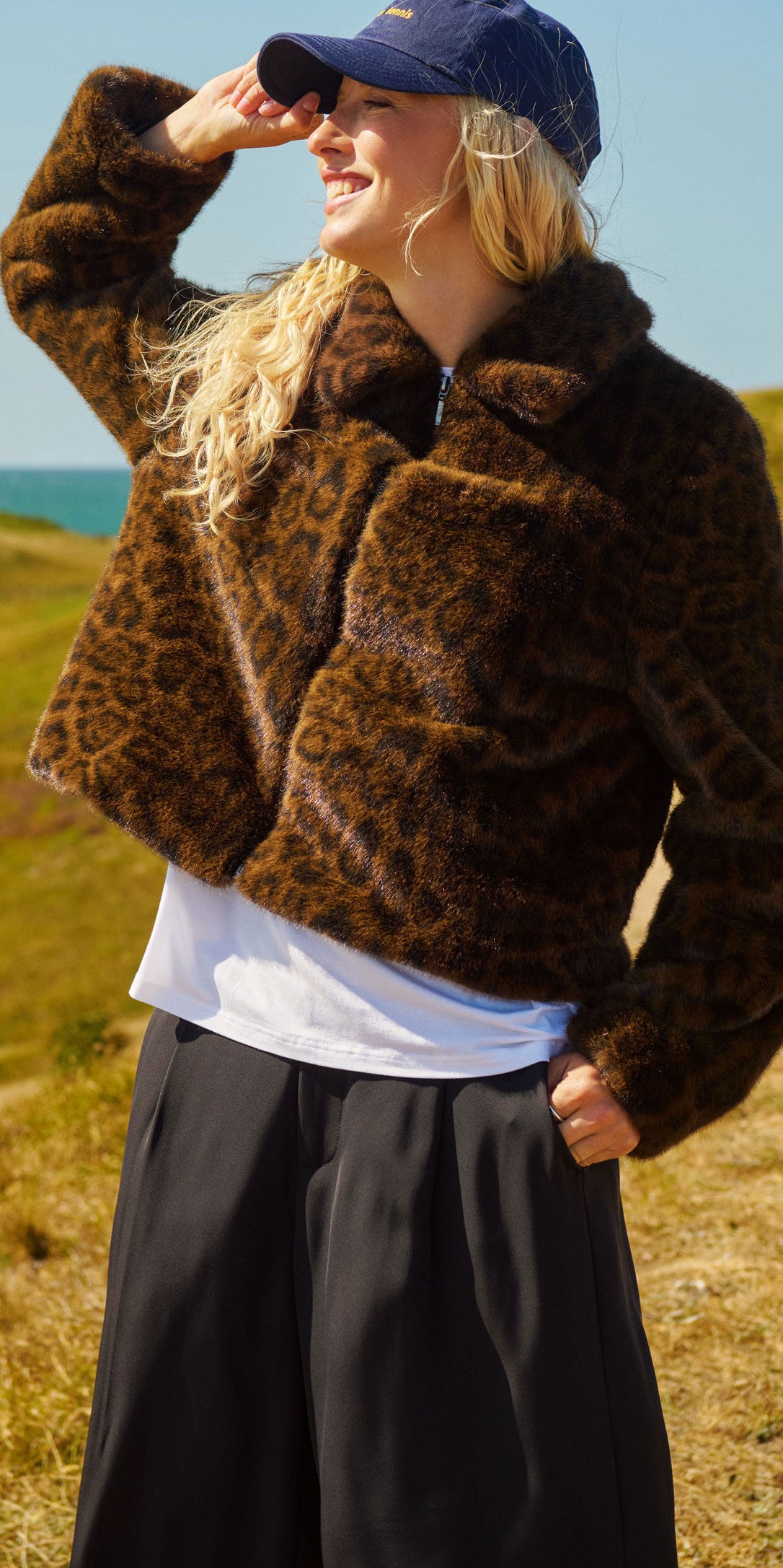 Saint Tropez Leopard Faux Fur Jacket
