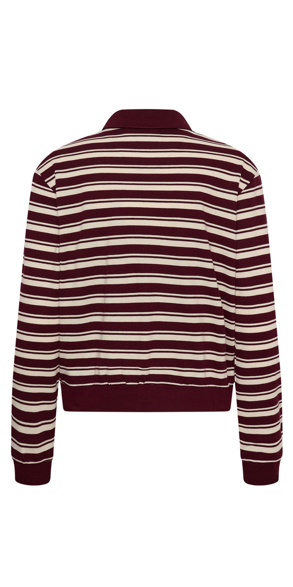 Saint Tropez Cotton Piqué Polo, burgundy stripe