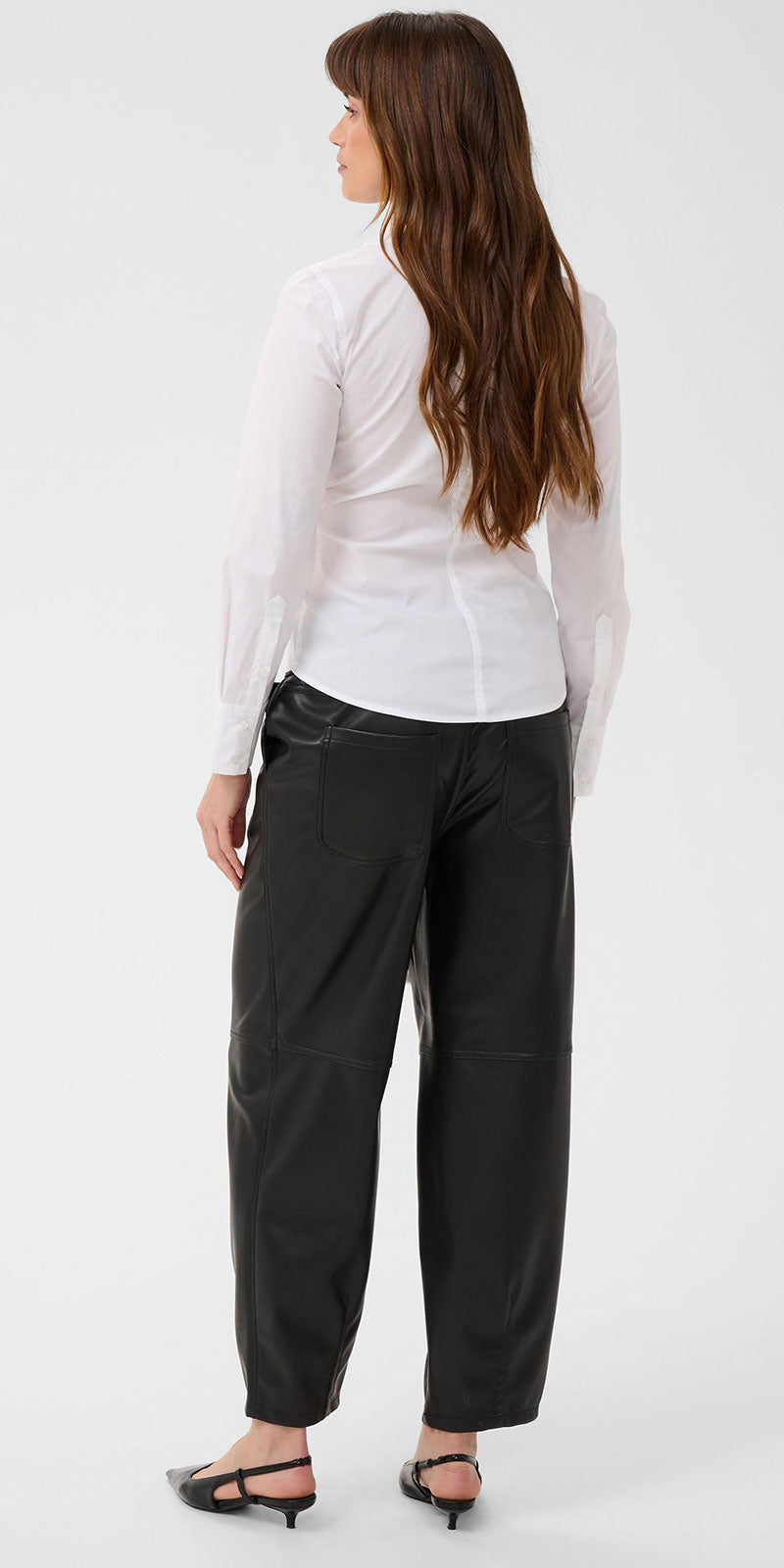 Kaffe Asymmetrical Button Up Shirt, bright white