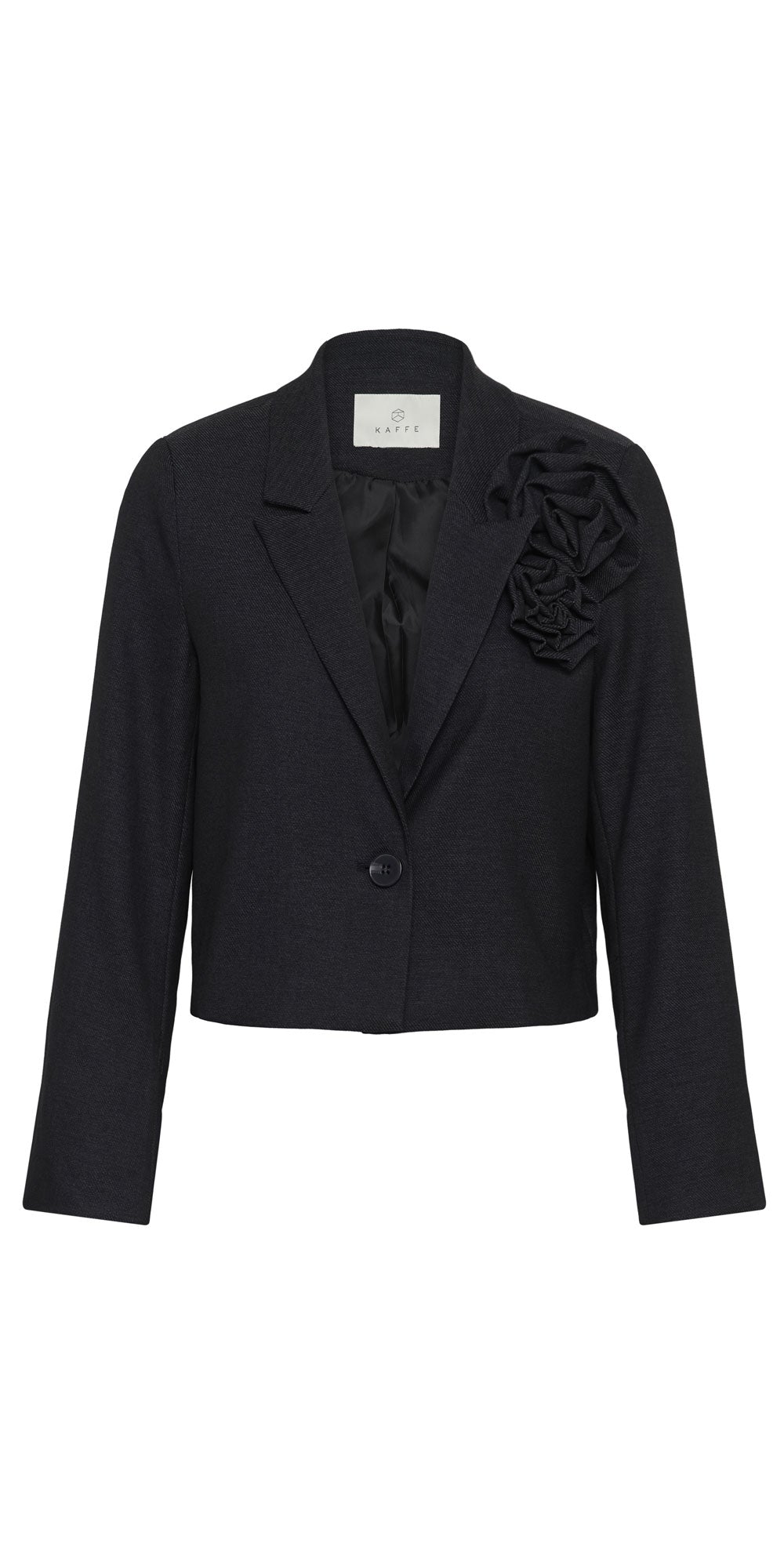 Kaffe Gabby Flower Blazer, darkest charcoal