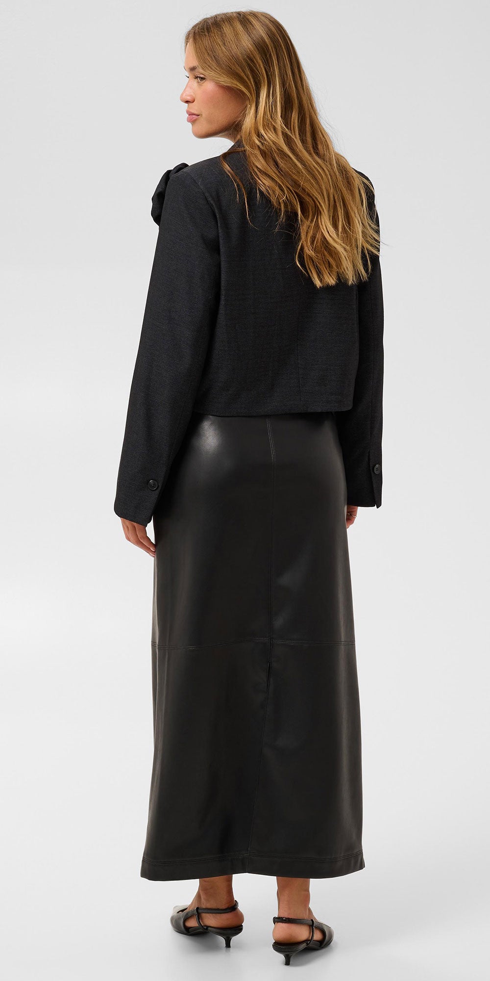 Kaffe Gabby Flower Blazer, darkest charcoal