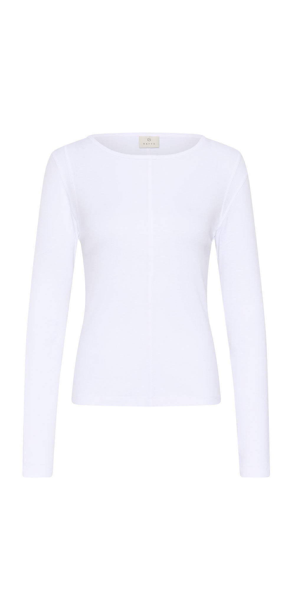 Kaffe Seamed Long Sleeve Top, white