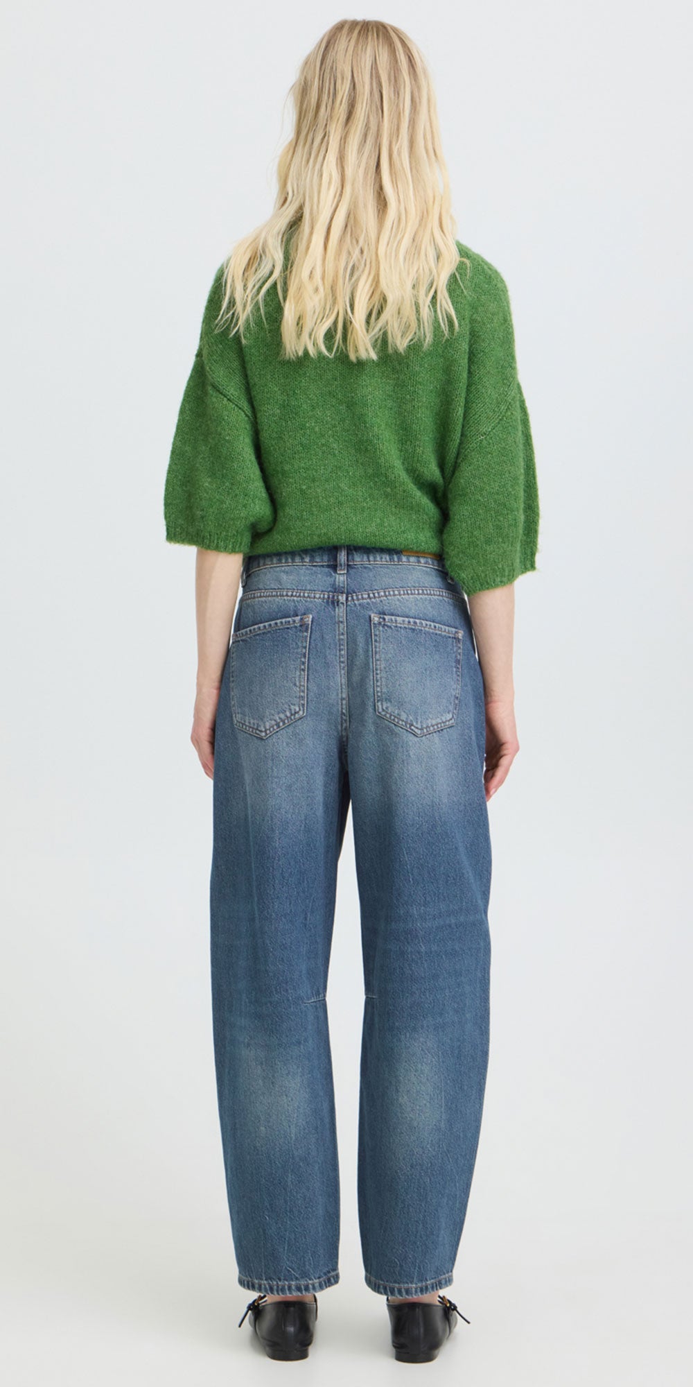 B.Young High Waist Barrel Jeans, mid wash