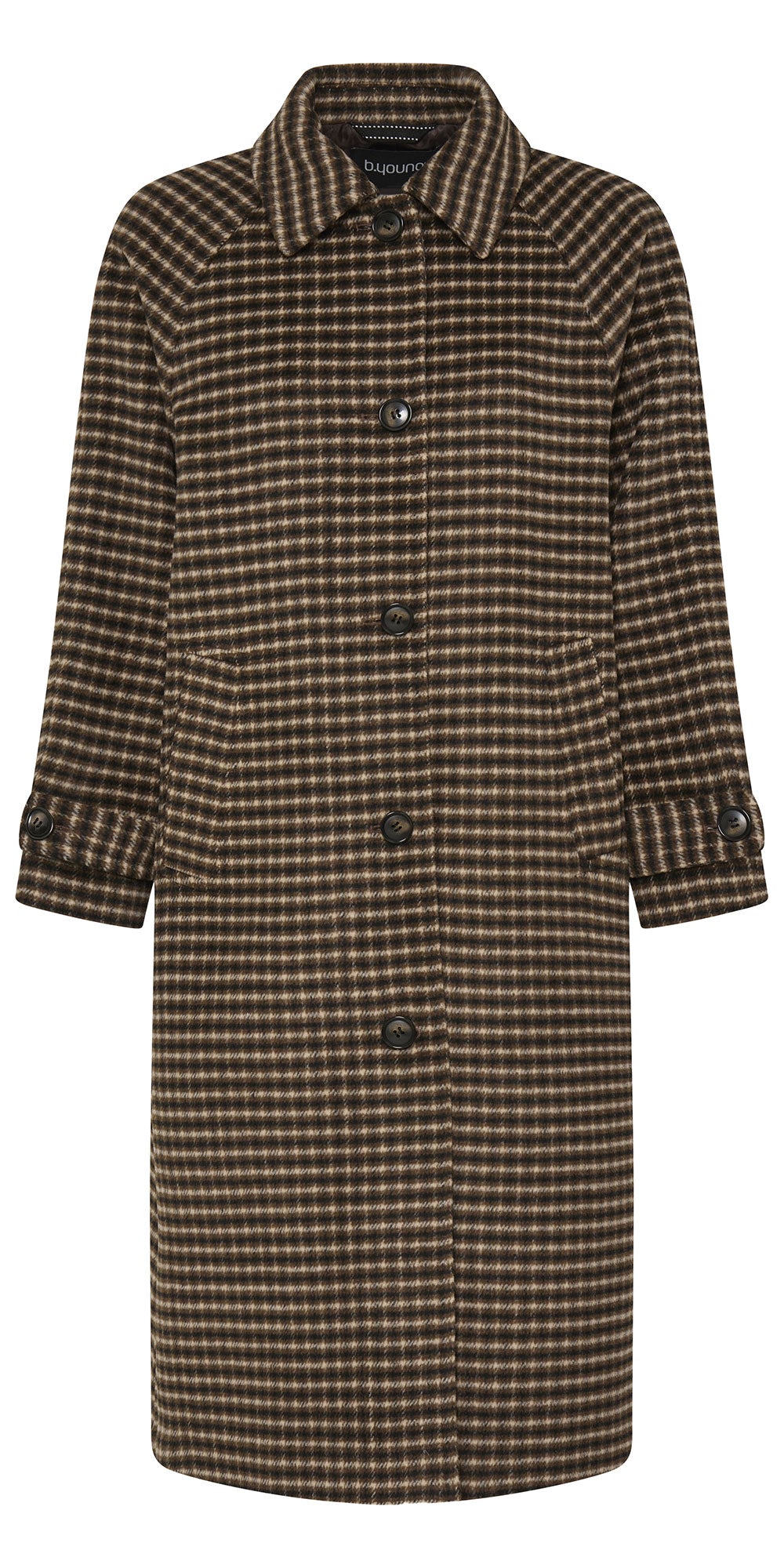 B.Young Check Coat, brown/navy