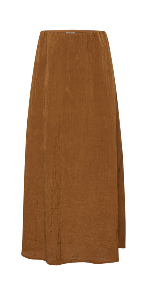 B.Young Crinkled Satin Maxi Skirt, bronze