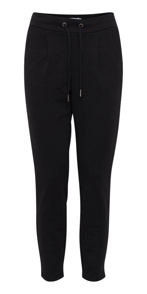 B.Young Cropped Ponte Knit Joggers, black