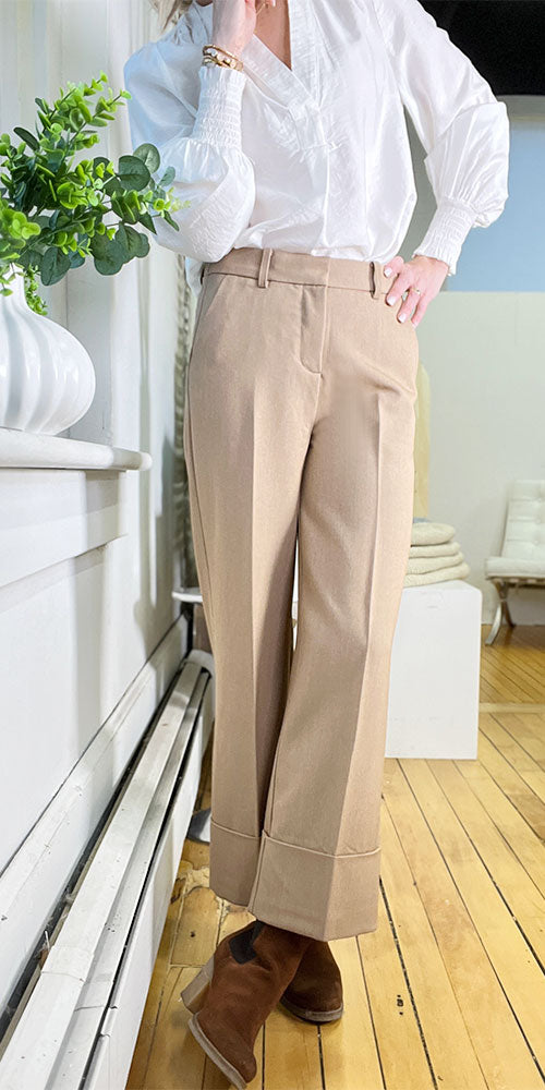 B. Young Cuffed Trousers, heathered camel