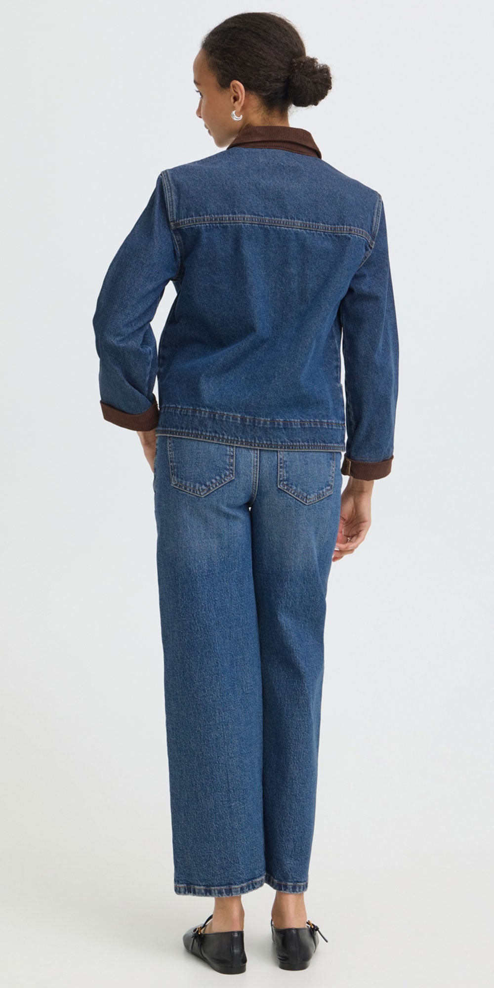 B.Young Contrast Denim Jacket