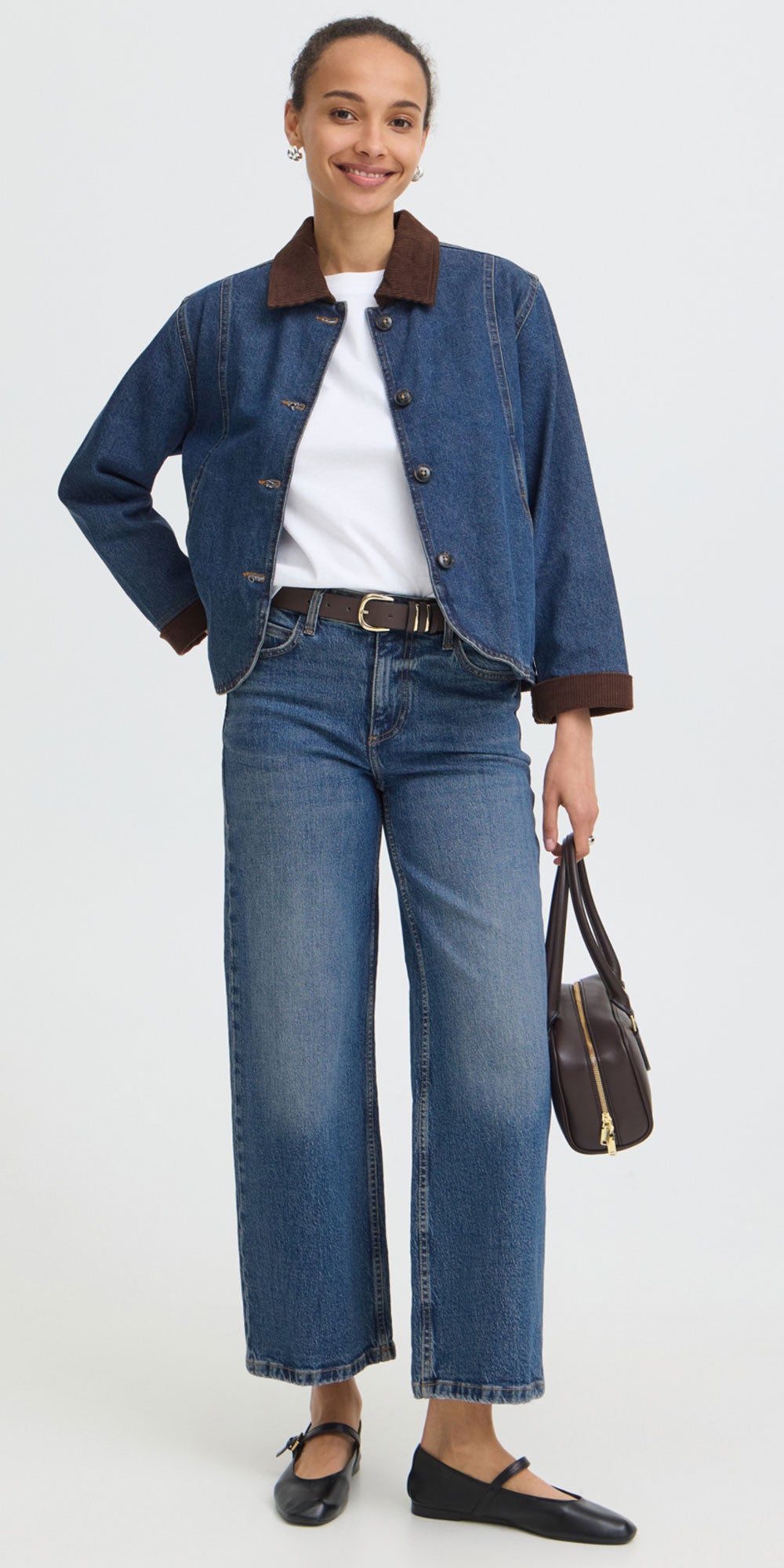 B.Young Contrast Denim Jacket