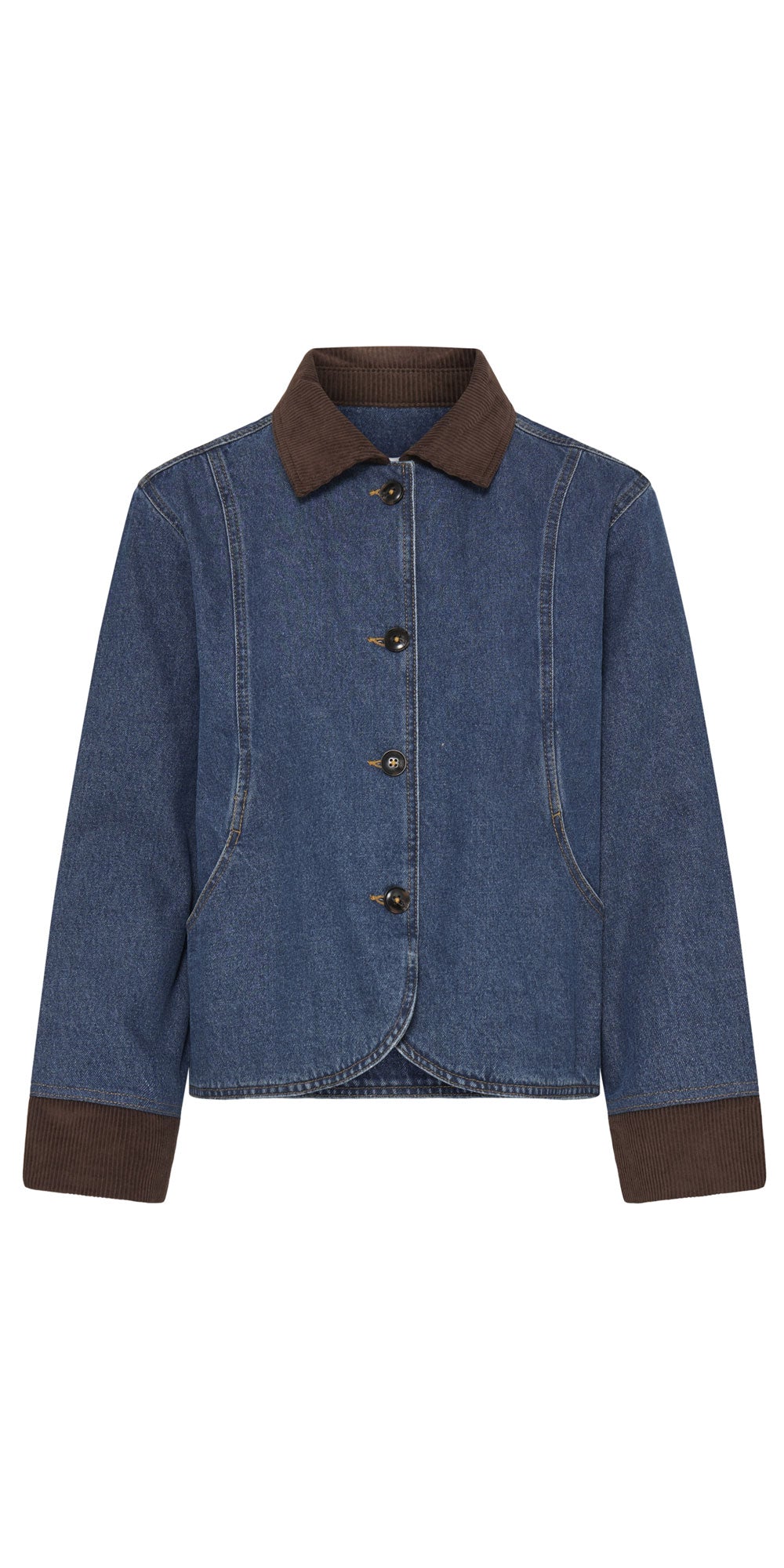 B.Young Contrast Denim Jacket