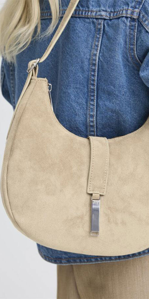 B.Young Faux Suede Crescent Handbag