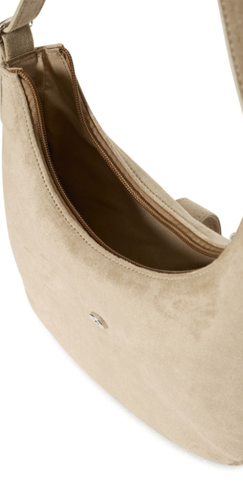 B.Young Faux Suede Crescent Handbag