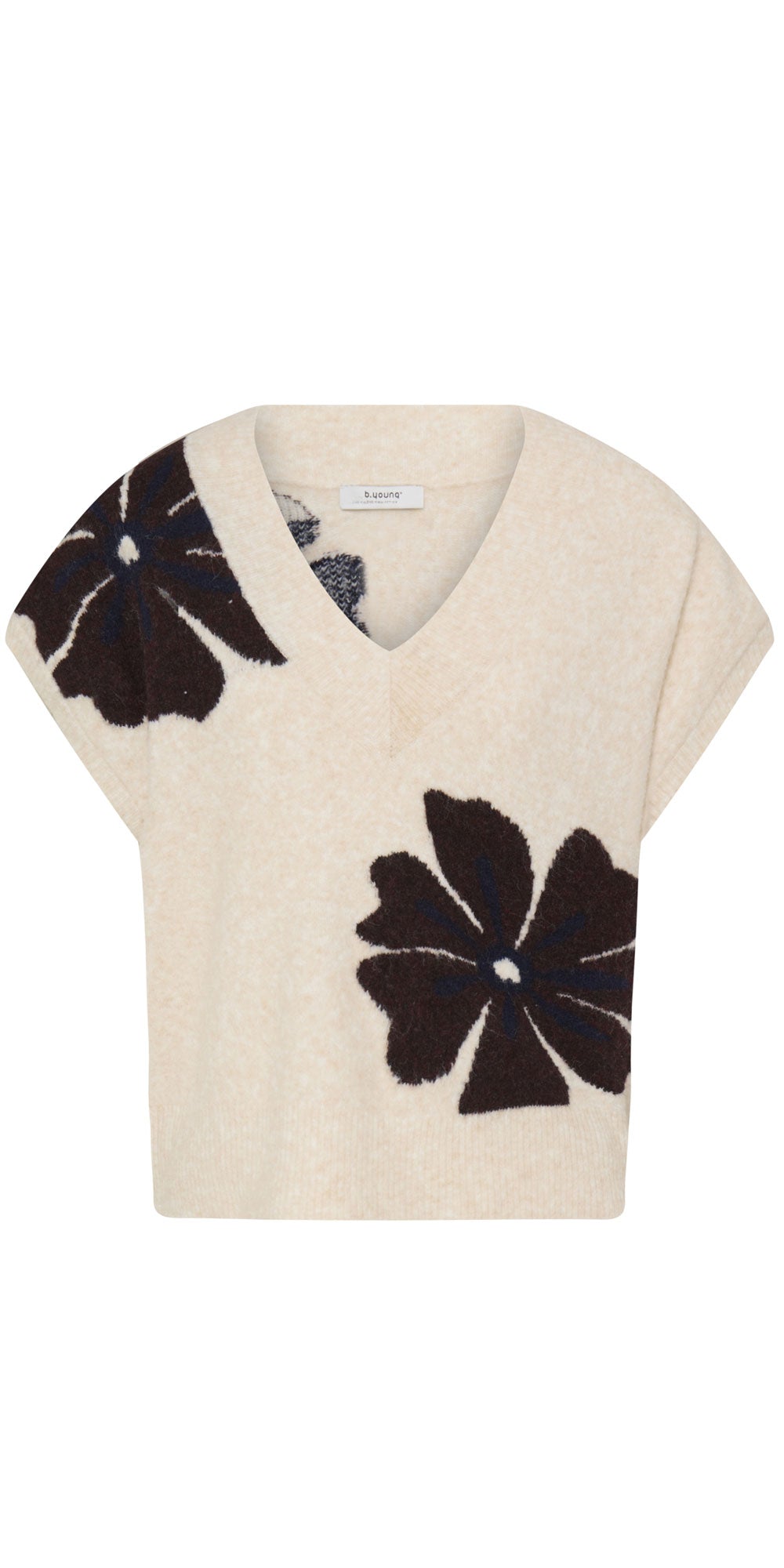 B.Young Graphic Flower Sweater Vest