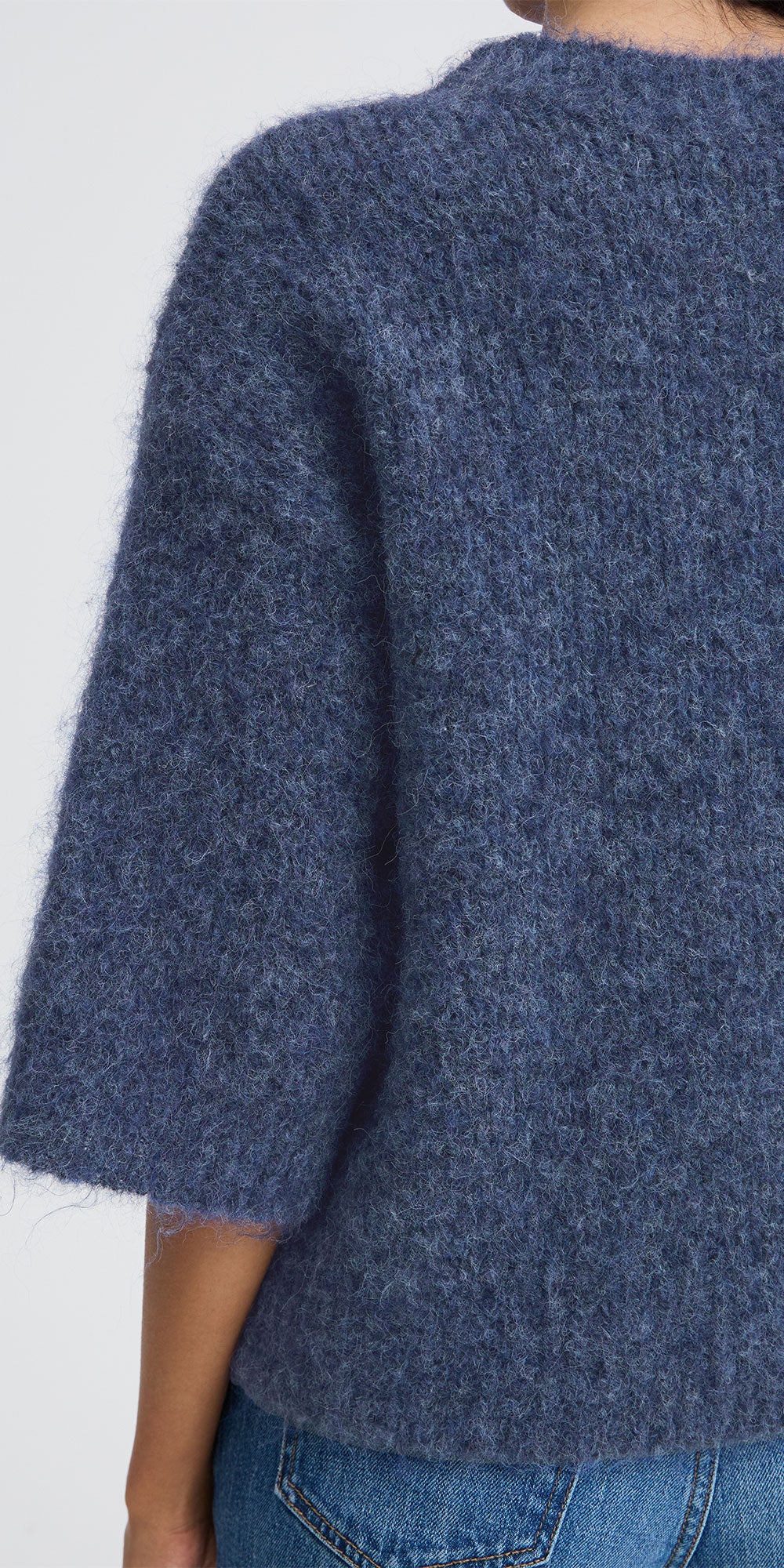 B.Young Half Sleeve Sweater, denim blue