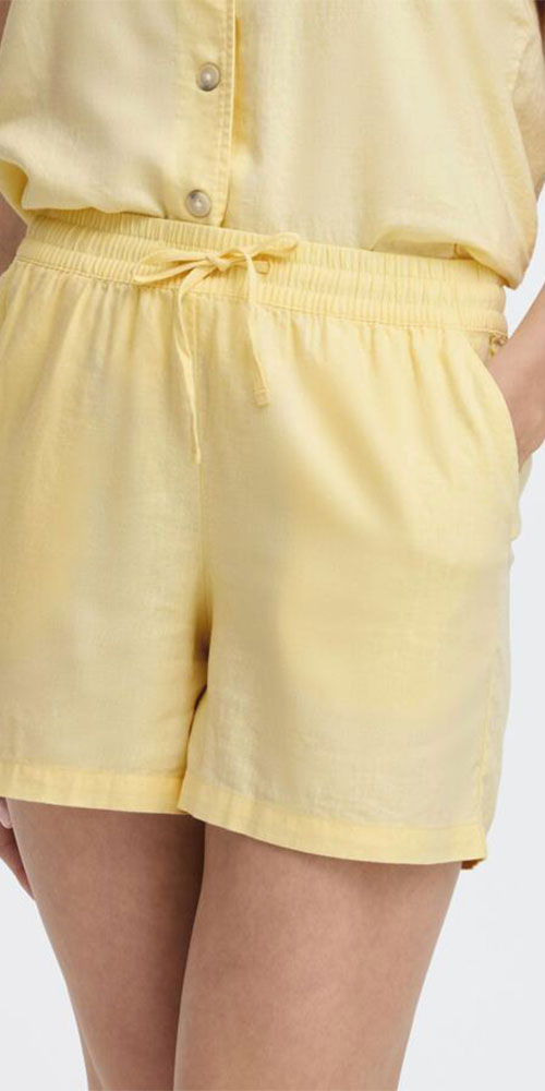 B.Young Linen Blend Shorts, yellow