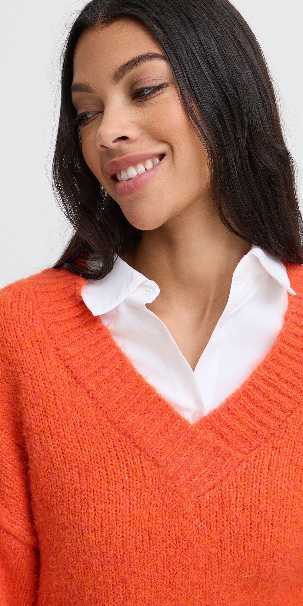 B.Young Miller V-neck Sweater, pumpkin