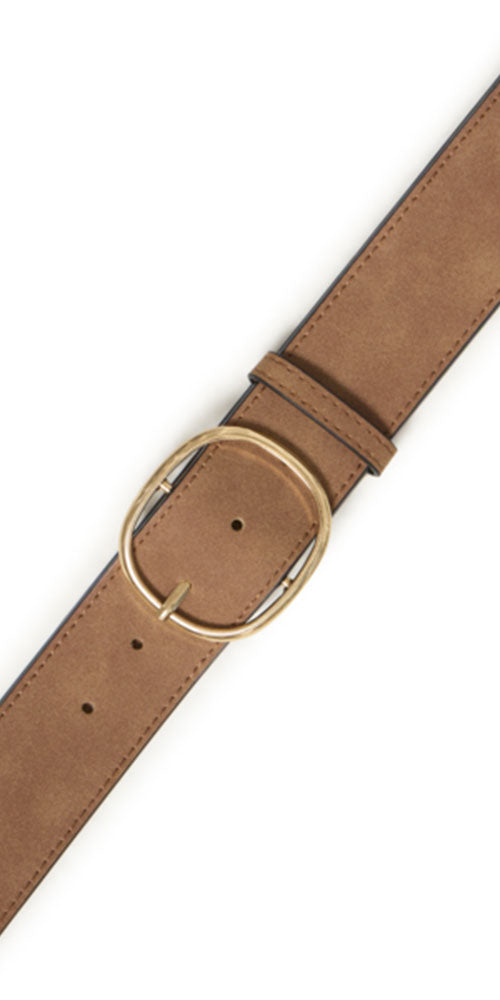 B.Young Rounded Buckle Belt, light toffee