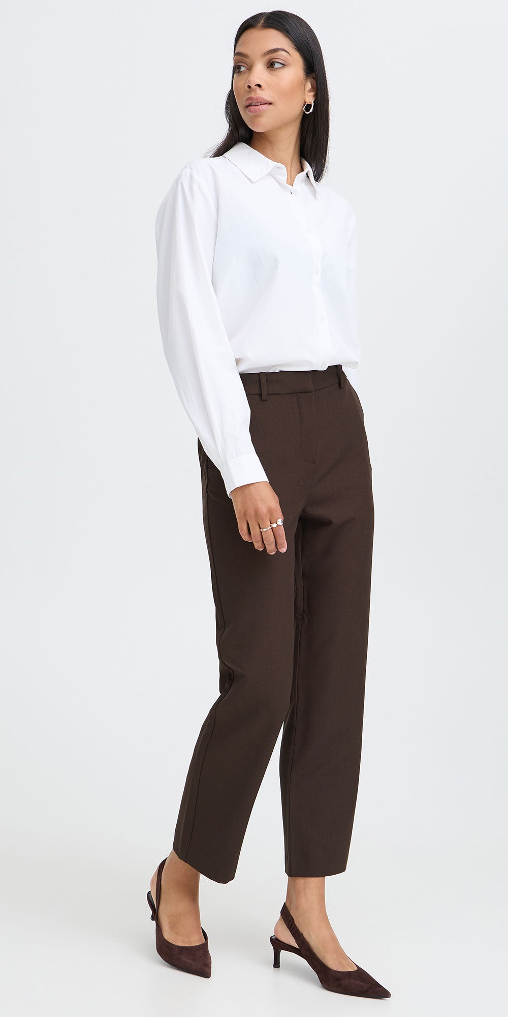 B.Young Straight Leg Cropped Trouser, espresso
