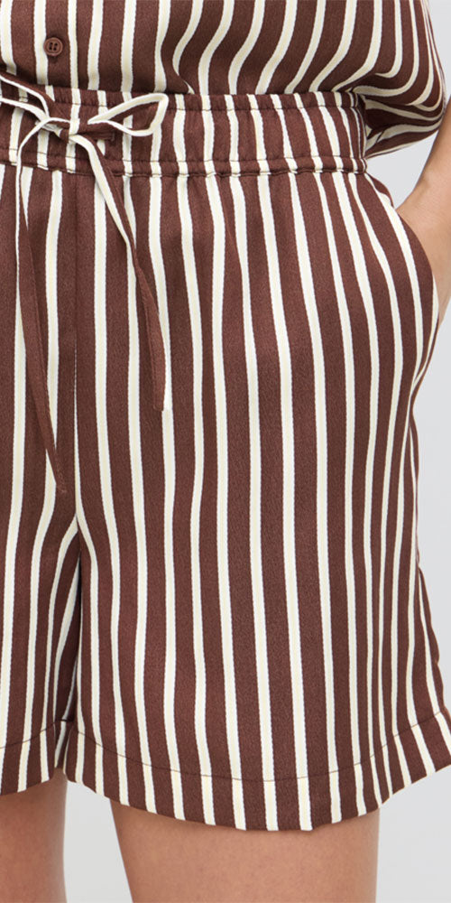 B.Young Espresso Striped Shorts